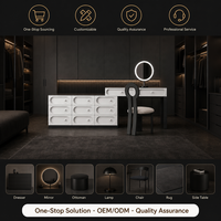 Meuble de toilette moderne en contreplaqué pour chambre à coucher, avec rangement intégré, design extensible, hauteur réglable, table de maquillage écologique pour bureau