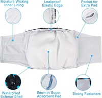 CuteBone Couches pour chiens mâles Couches lavables pour chiens Bandes de ventre de chien pour chiens mâles Wraps Pet Diaper Fashion Design