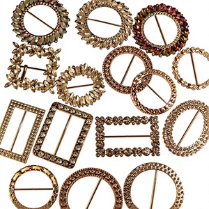 Fibbia Angolare per Abiti con Perle e Diamanti, Fibbia Rotonda Placcata Argento con Strass, Anelli Metallici Scorrevoli per Inviti di Nozze - Product Image 1