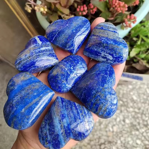 Pierre de palmier en gros, pierre roulée, forme de cœur, pierre de guérison en cristal, lapis-lazuli, artisanat pour décoration, cadeau - Product Image 4