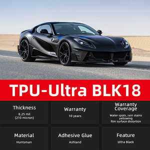 Película Protectora de Pintura TPU-Ultra BLK18 PPF de Alta Calidad Personalizada para EE. UU., Negro Brillante, Antiarañazos - Product Image 2
