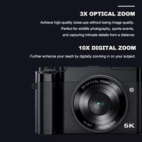 Kamera Digital Profesional DC205X 64MP 5K Layar 2.8 inci Zoom Optik 5X Perekam Foto Video Mini Kamera DSLR Ringkas untuk Vlog