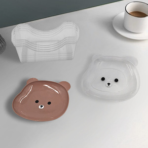 Cartoon Bear Fruit Dish For Kids With Lid And Storage Box Creative Snack Plate For Children's Meals - Product Image 1