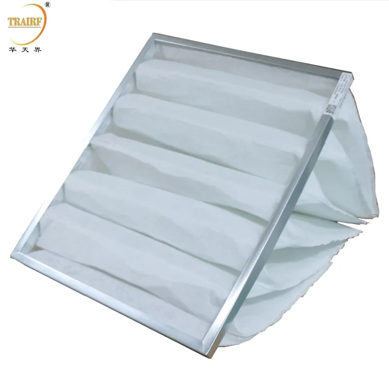 Bolsa de filtro de bolsillo de material de filtro de aire de papel de fibra de vidrio de tamaño personalizado G4 de la mejor calidad para habitación