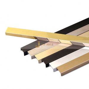 LL315 304 316 Profilé décoratif en acier inoxydable noir titane, finition brossée, sans rayures, profil en U, couleur acier inoxydable - Product Image 5