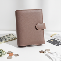 Carpeta económica personalizada de cuero PU suave con bolsillo para hojas sueltas, tamaño A6, organizador de hojas sueltas, cubierta para libro
