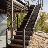 Système de garde-corps en câble d'acier inoxydable, balustrade en câble avec poteaux en aluminium pour terrasse, escalier et balcon extérieurs