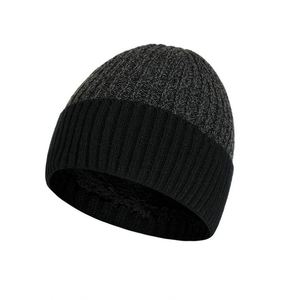 Bonnet d'hiver pour homme, nouveau style, double couche, tricoté, chaud, mélange cachemire, vente en gros - Product Image 3