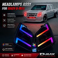VAHID 6000LM Phare LED WRGB RGB à double faisceau (loin/rapprochement) avec changement de couleur pour Isuzu D-MAX Dmax Pick-up