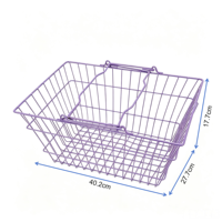 Cesta de Compras para Supermercado e Rack de Cestas com Base Alta de Metal para Loja de Conveniência e Loja de Cosméticos