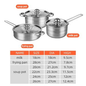 Ensemble de 12 casseroles à <span class=keywords><strong>Induction</strong></span>, casseroles et poêles à soupe en acier inoxydable, bon marché, pour la cuisine - Product Image 3
