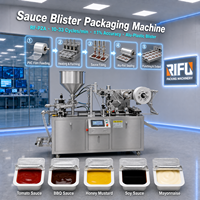 Machine d'emballage sous blister automatique en Alu PVC pour sauces, miel, confiture, beurre, ketchup, crème, liquides et pâtes, 10-33 cycles/min
