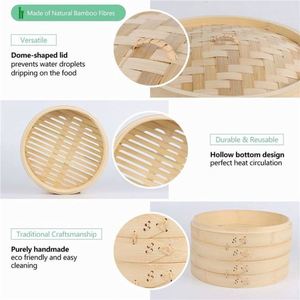 Cesta para Cocinar al Vapor Personalizada, Cesta para <span class=keywords><strong>Sushi</strong></span>, Vaporera Artesanal de Bambú de 2 Piezas, Vaporera para Niños - Product Image 6