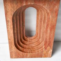 Table console en travertin rouge, style moderne, décoration nordique pour la maison