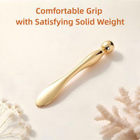 Spatule cosmétique en alliage de zinc avec logo personnalisé, applicateur de crème pour les yeux, outil de massage sous les yeux en métal pour les marques de soins de la peau