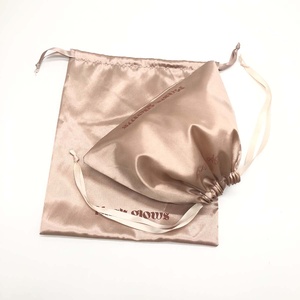 Custom Hair Wig <b>Extension</b> Packaging Drawstring Satin Bag Lingerie Clothing Silk Satin Gift Bag With Custom Logo - Product Image 4