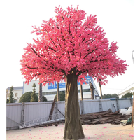 Dekorasi Taman Pernikahan Plastik Besar Pohon Pernikahan Buatan Pohon Bunga Merah Muda Sakura Jepang
