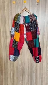 Pantalon harem en coton fait main, patchwork, imprimé indien - Product Image 3