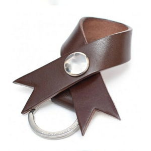 Customizable <b>leather</b> <b>keychains</b>, bow-shaped bag charms, Japanese and Korean minimalist style <b>keychains</b>, logo printing available. - Product Image 3