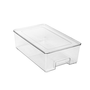 Trong Suốt Nhựa Stackable Rõ Ràng Tủ Lạnh Lưu Trữ Thực Phẩm Tủ Lạnh Organizer Bin Drawer Box Với Nắp