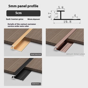Perfil de Aluminio en Forma de I de Diseño Moderno, 5 mm, Resistente a la Humedad, Anodizado, 5/8 Piezas, Esquina Macho <span class=keywords><strong>para</strong></span> Molduras de Chapa de Madera - Product Image 6
