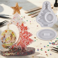 Cadre photo Arbre de Noël – Moule en silicone écologique pour ornements personnalisés en résine époxy – Compatible lave-vaisselle – Décoration artisanale pour la maison