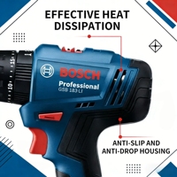 Perceuse électrique Bosch GSB183-LI, tournevis sans fil, perceuse à percussion, couple de 56nm, outils électriques multi-usages pour le bois, la pierre et le métal
