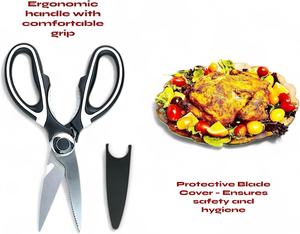 Grandes Ciseaux de Cuisine Multifonctionnels en Acier Inoxydable, Ciseaux à Os de Poisson et de Poulet, Outil Ergonomique pour Barbecue, Outil de Cuisine Tranchant - Product Image 2