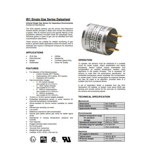 Sensor de Gas Infrarrojo SGX Sensortech IR12GJ 0-100%v/v Hidrocarburos para Monitoreo de Seguridad - Product Image 1