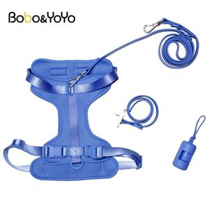 Fashionable Premium Pet Supplies Luxury Comfortable Adjustable Multi Color Waterproof Soft PVC Cat <strong>Dog</strong> <strong>Collar</strong> <strong>Harness</strong> Leash Set - Product Image 1