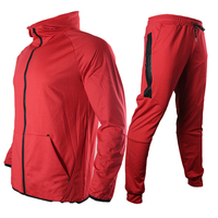 TKAN737 automne hommes à capuche manteau ample pantalon couture contraste pull course 2 pièces ensemble hommes vêtements de sport costume décontracté