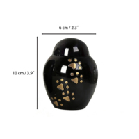 Urna para Mascotas con Diseño Elegante y Atemporal en Negro Mate, Recuerdo Metálico para la Pérdida de una Mascota, Frasco Conmemorativo