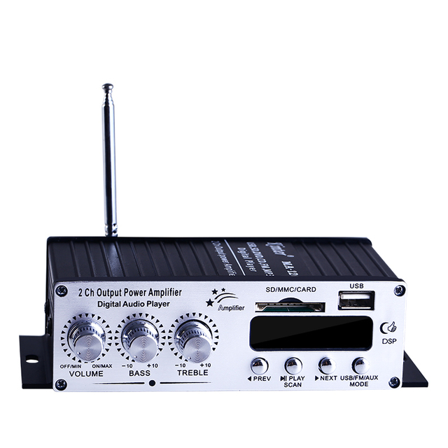 Power Amplifier BT Mini Amplificador FM USB SD Hifi 2CH Amp Music Audio Stereo Car Amplifier