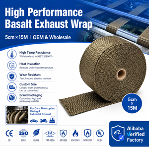 Cinta <span class=keywords><strong>de</strong></span> Basalto para Escape, Rollo Resistente al Calor <span class=keywords><strong>de</strong></span> 2 Pulgadas x 50 Pies, para Reparación <span class=keywords><strong>de</strong></span> Autos y Motocicletas - Product Image 1