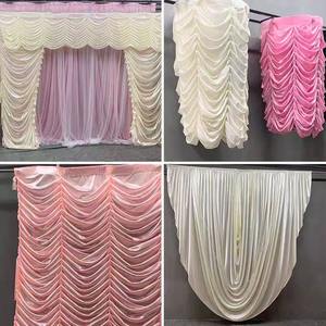 Tenda a Scaglie di Pesce per Sfondo di Eventi Commerciali e Celebrazioni, Tenda Effetto Acqua Ondulata in Seta di Latte per Matrimoni - Product Image 4