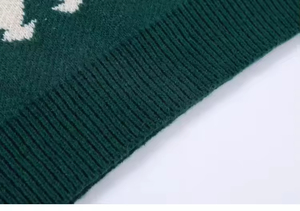 <span class=keywords><strong>Pull</strong></span> en jacquard de coton surdimensionné à col rond, broderie personnalisée, motif de Noël d'hiver, football, dessin animé - Product Image 6