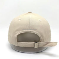 Casquette de baseball ajustable en coton lavé beige uni avec broderie de lettres ARASON en blanc ton sur ton et boucle métallique
