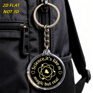 Llavero con Atomo de Oro y Corazón en Círculo Negro, Accesorio STEM para Bolsos, Llaves y Mochilas, Ciencia, Es Como la Magia Pero Real - Product Image 4