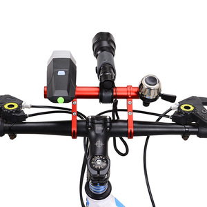 Soporte de extensión para manillar de bicicleta de aleación con soporte para computadora y luz, soporte doble duradero para accesorios de bicicleta - Product Image 1