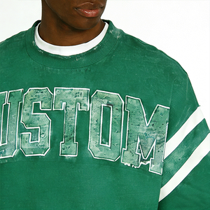 T-shirt da uomo <span class=keywords><strong>nera</strong></span> con design personalizzato, lavaggio effetto sporco, streetwear, girocollo a costine, vestibilità oversize e squadrata, in tessuto pesante - Product Image 3