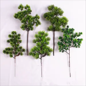 인공 장식 식물 작은 미니 크리스마스 장식 소나무 가지 인공 식물 나무 꽃 인공 식물