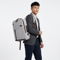Sac à dos pour ordinateur portable en tissu Oxford pour les voyages d'affaires, design extensible, port de charge USB, ceinture à coussin d'air, grande capacité, unisexe