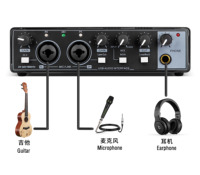 Interfaz de Audio USB GAX-MD22P 2 Entradas 2 Salidas para Grabación, Composición, Transmisión y Podcasting, Grabación de Alta Fidelidad con Calidad de Estudio