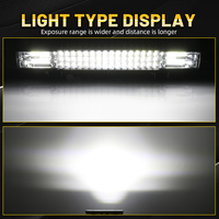 Barre LED automatique 3 rangées 12 20 26 32 40 pouces, faisceau spot et large, 3500K 6500K, stroboscope, 12V 24V, pour tout-terrain 4x4, VTT, pick-up, véhicule utilitaire, camion, éclairage de travail