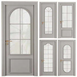 Porte battante intérieure en verre double de style français, prix d'usine ALUFRONT, couleur noir, gris, marron, porte de patio à battants avec <span class=keywords><strong>grille</strong></span> - Product Image 4