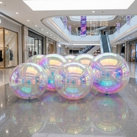 Ballons publicitaires gonflables en PVC effet miroir métallisé, décorations de Noël, ballons de fête géants irisés, imperméables, faciles à installer