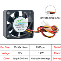 ACP3015 30mm Micro Axial Ventilateur De Refroidissement Roulement À Billes 3000rpm 3cm 30x30x15mm DC5V/12V/24V 2pin 3pin Plastique pour Usage Domestique Disque Dur