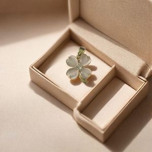 Flower Pendant Copper Alloy Zircon Inlaid Claw Setting Themed <b>Necklace</b> Charm - Product Image 3