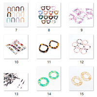Perles d'acétate écaille de tortue multicolore en gros résultats de boucles d'oreilles de forme ovale boucles d'oreilles pendentif breloques bijoux à bricoler soi-même approvisionnement