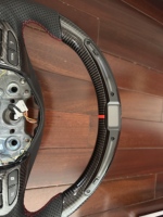 Volant sport en fibre de carbone avec LED, volant de course modifié pour Kia Rio YB 2018-2023, accessoires de mise à niveau de l'intérieur de la voiture
